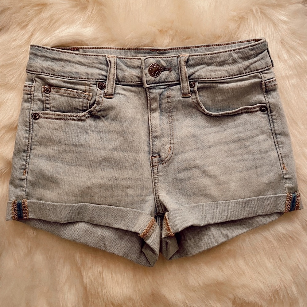 AE Light Wash Jean Shorts